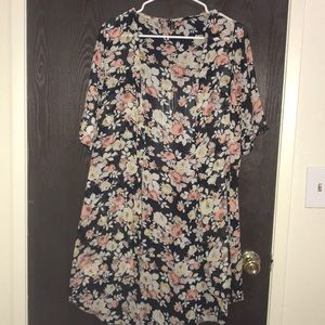 Sheer Black Floral Kimono